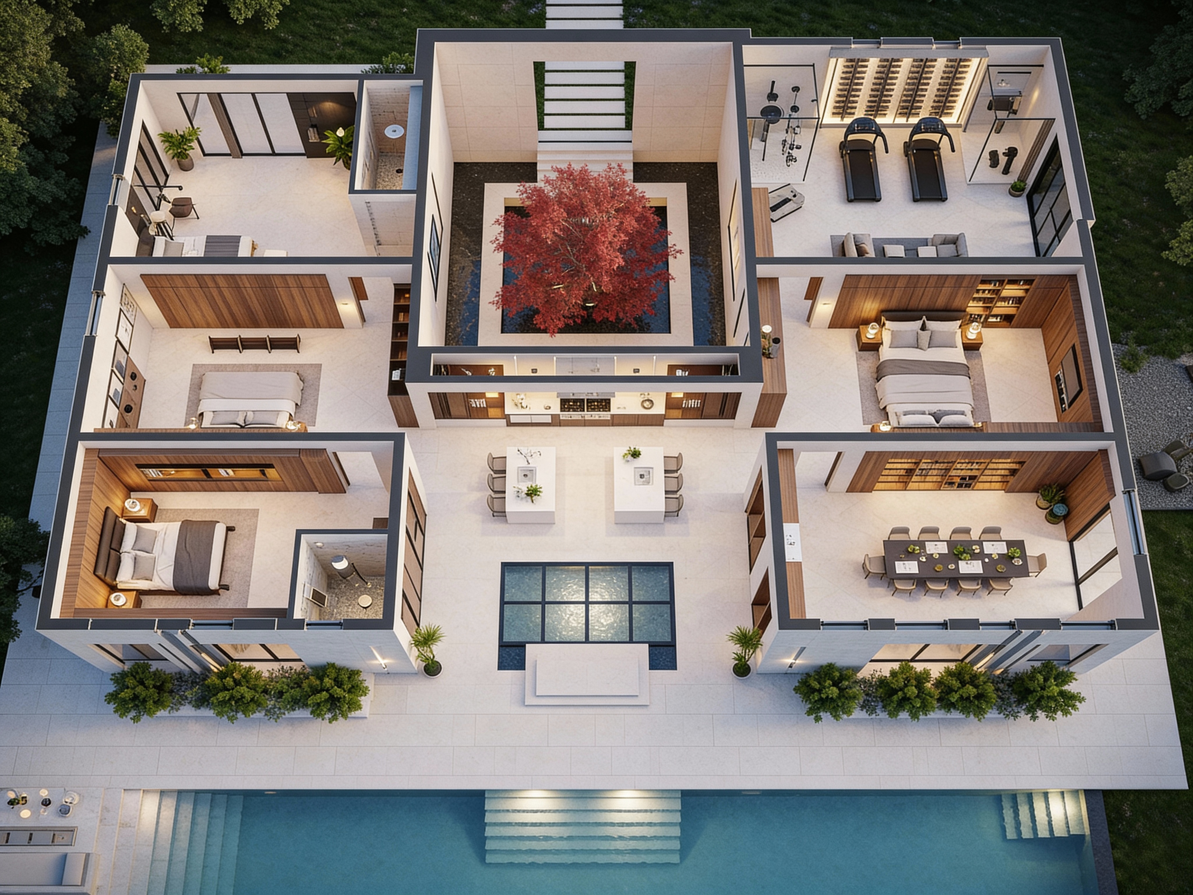 AI generated complete house design with floor plan, 3D floor plan, and interiors