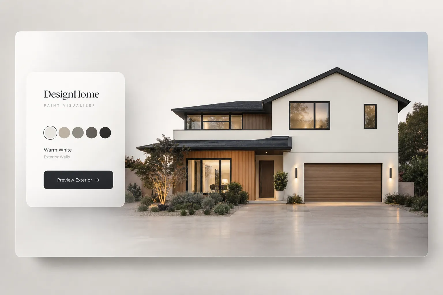 Strategic exterior paint colours enhance a modern exterior house design while protecting long-term home value