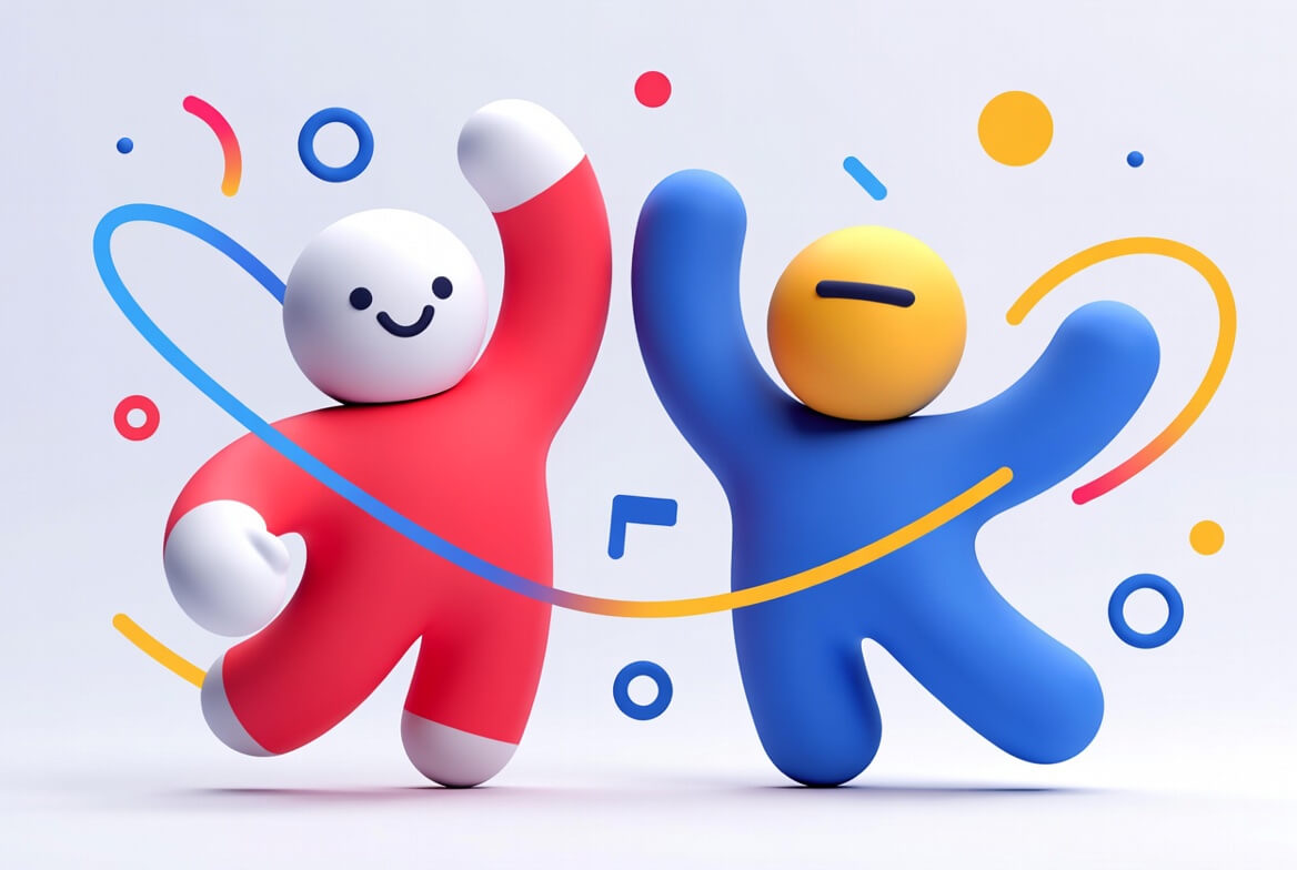 Happy homeowner illustration showing success with home design and floor plan apps