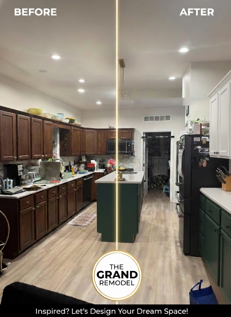 Compare before and after room transformations
