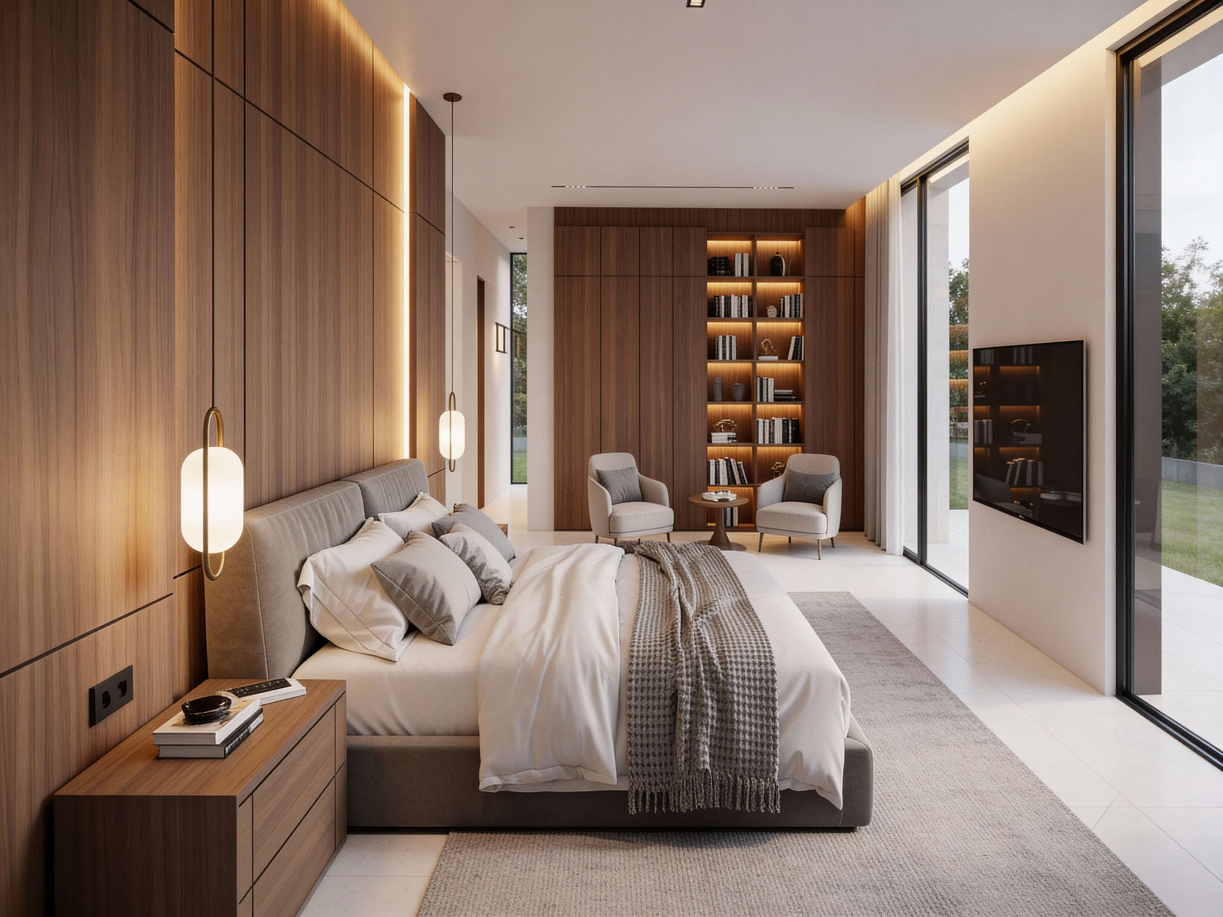 Residential house bedroom interior