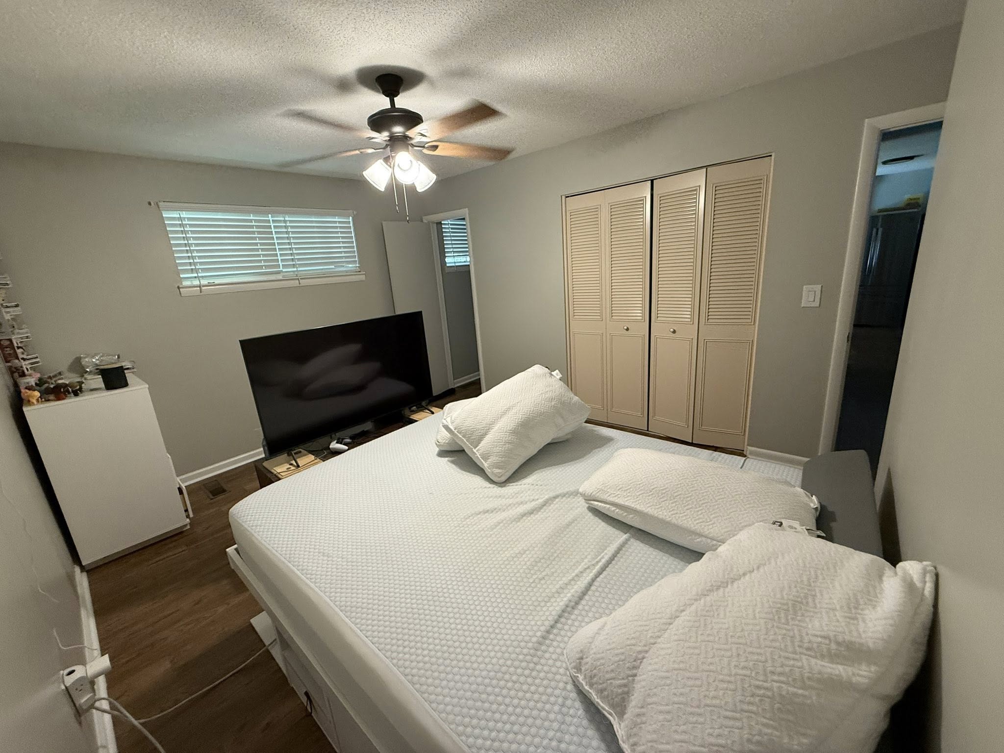 Home interior before renovation with basic furnishings and decor