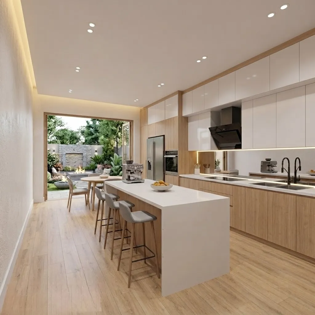 Kitchen patio view render design by DesignHome