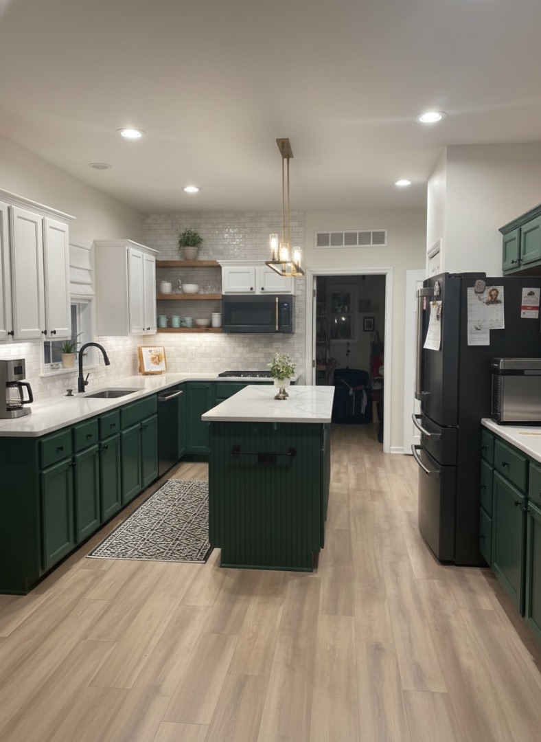 Home renovation software showing a modern kitchen after remodeling
