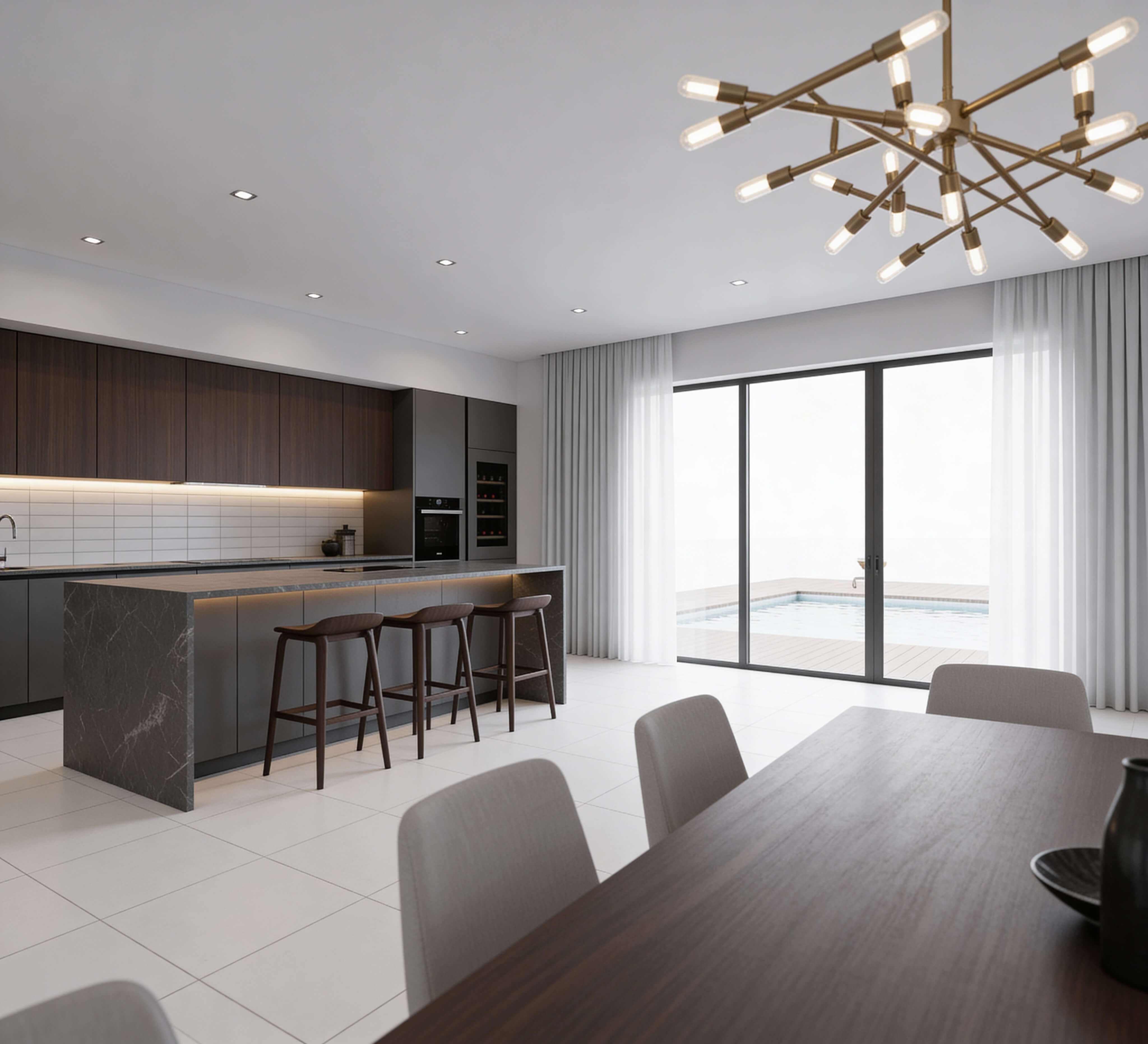 Modern kitchen AI interior render