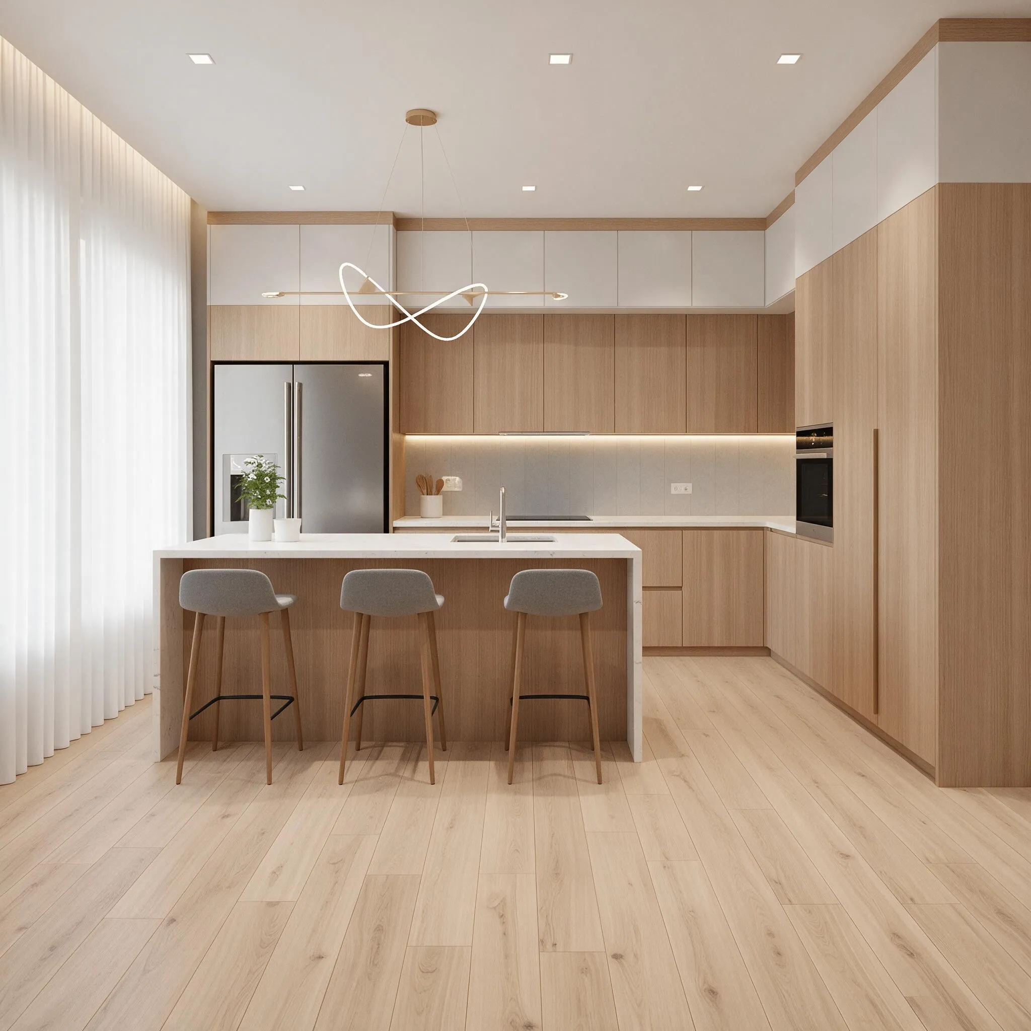 Modern kitchen island render design DesignHome