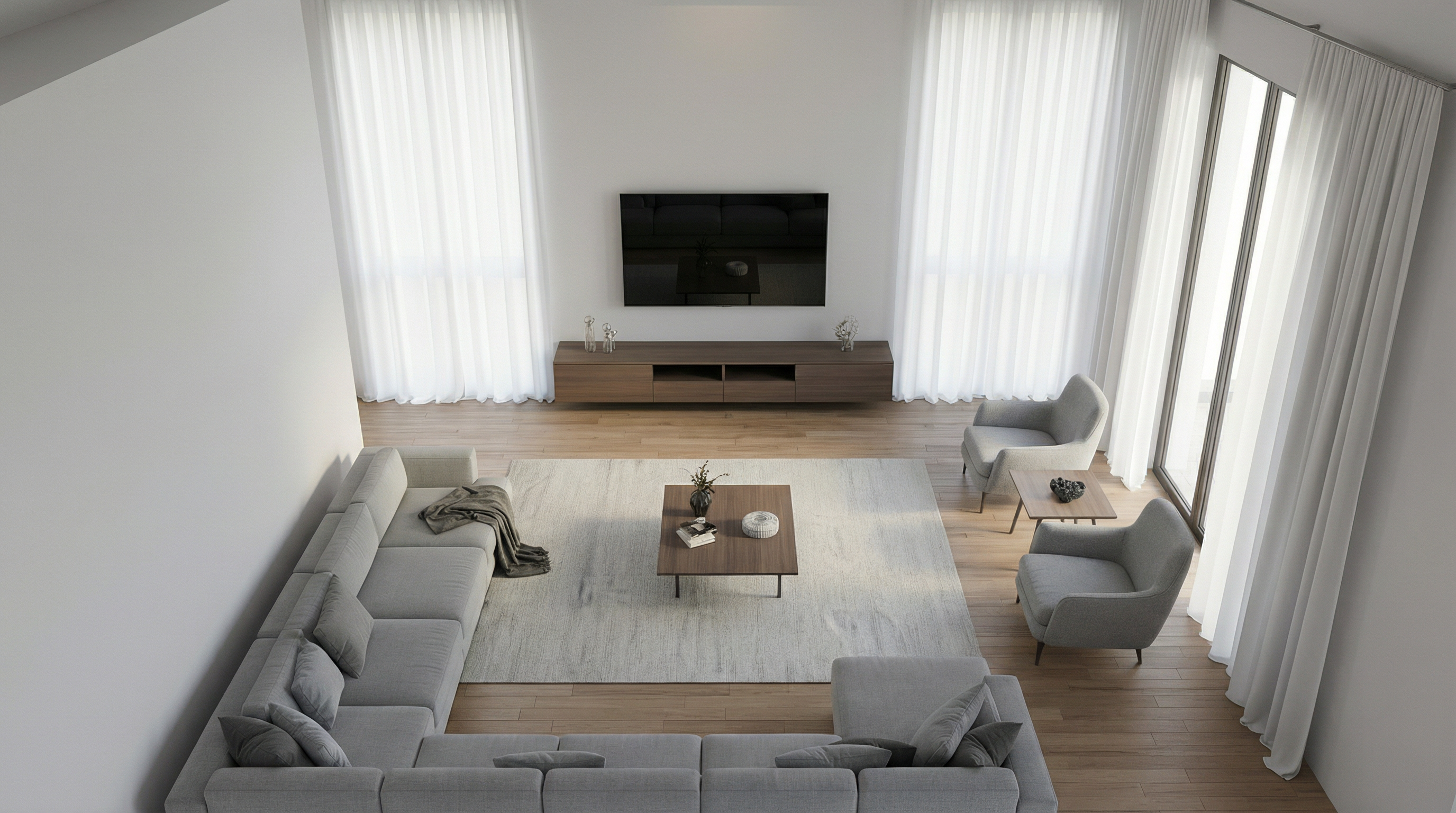 Modern living room AI interior render