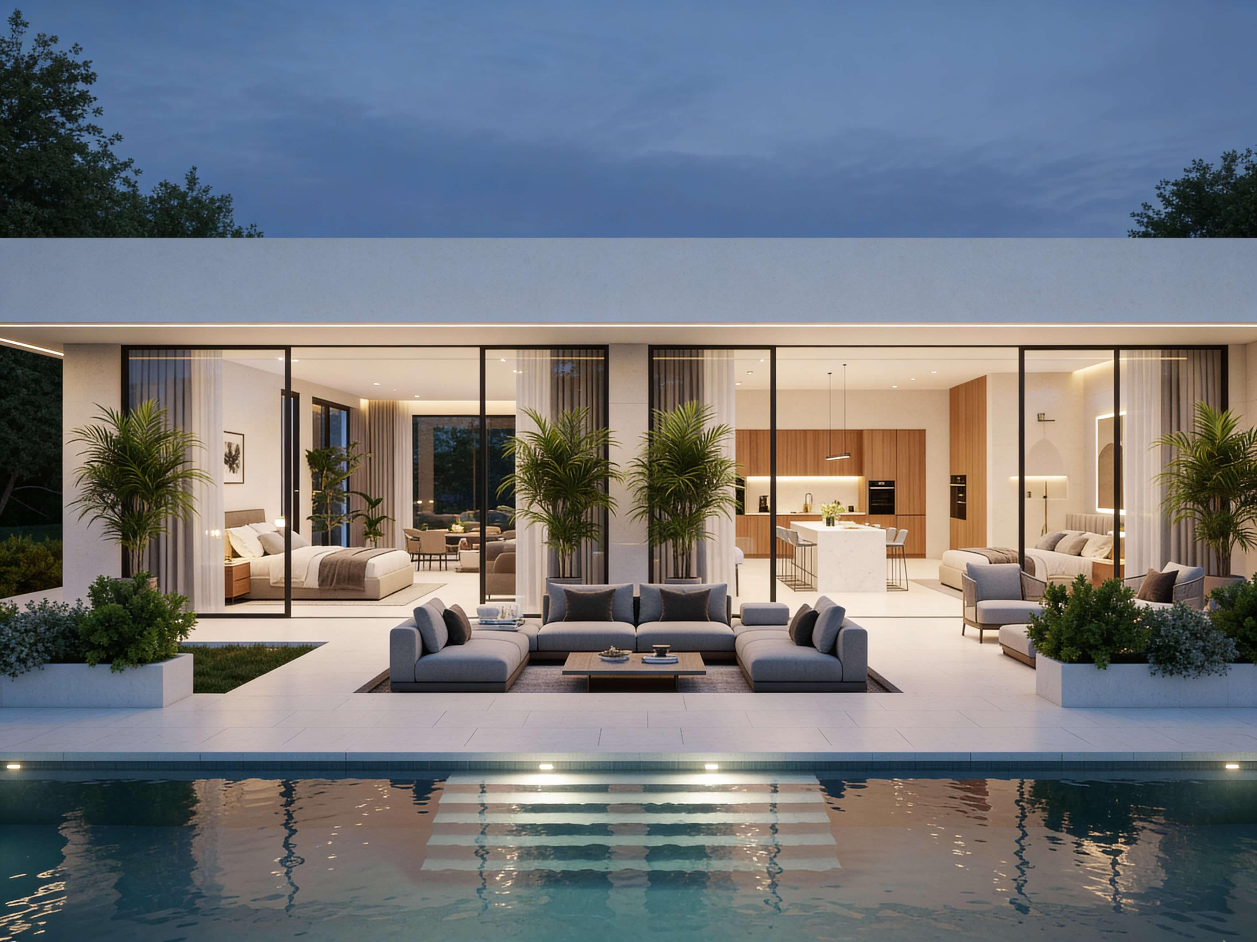 Outdoor swimming pool AI home design