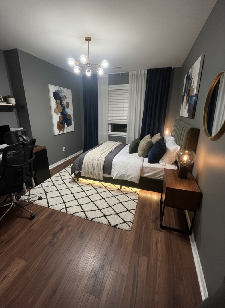 After interior design transformation featuring a modern and elegant home
