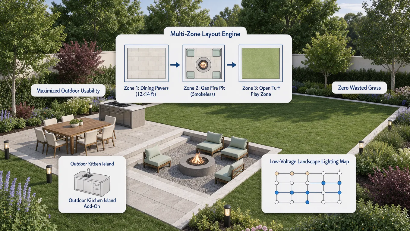 Functional backyard multi zone layout pinpointing friction points that stop you from using your backyard