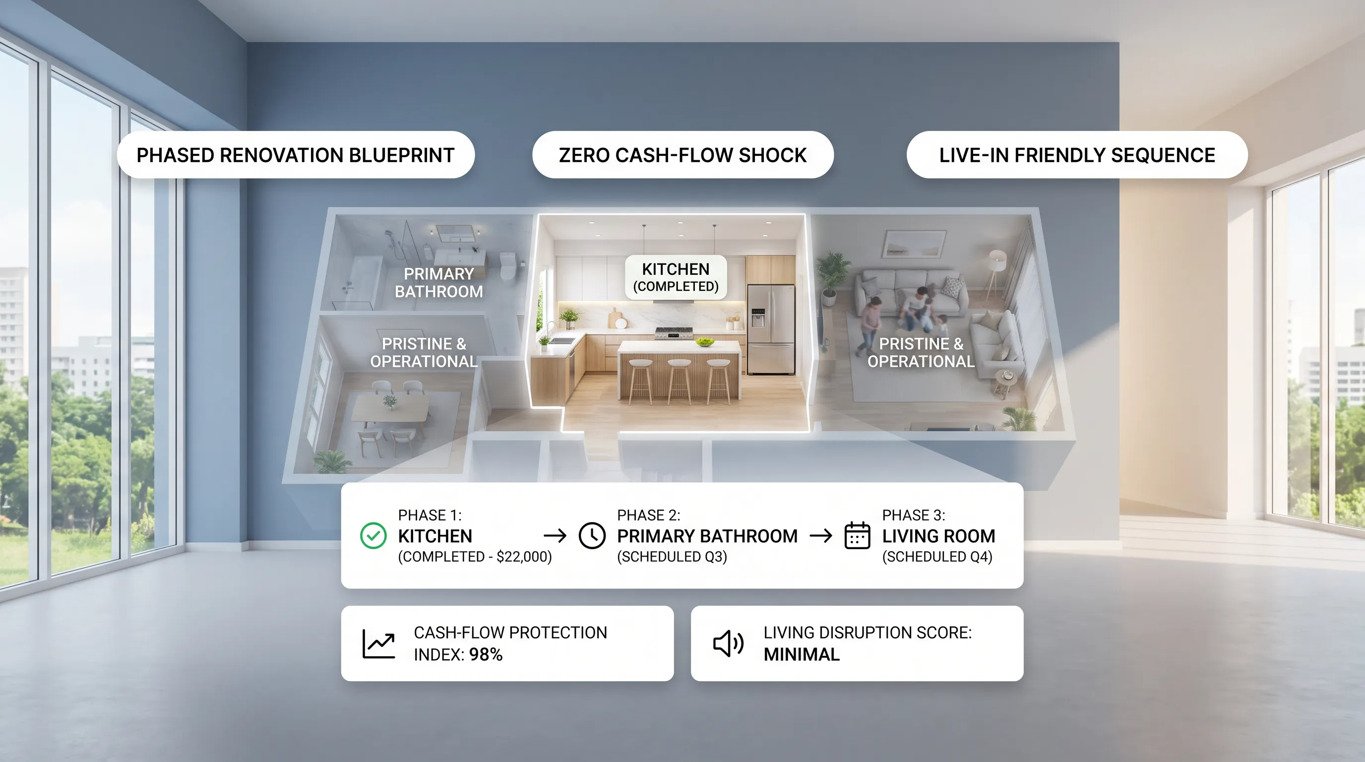 Renovate one room at a time phased plan knowing when to pause before starting the next room