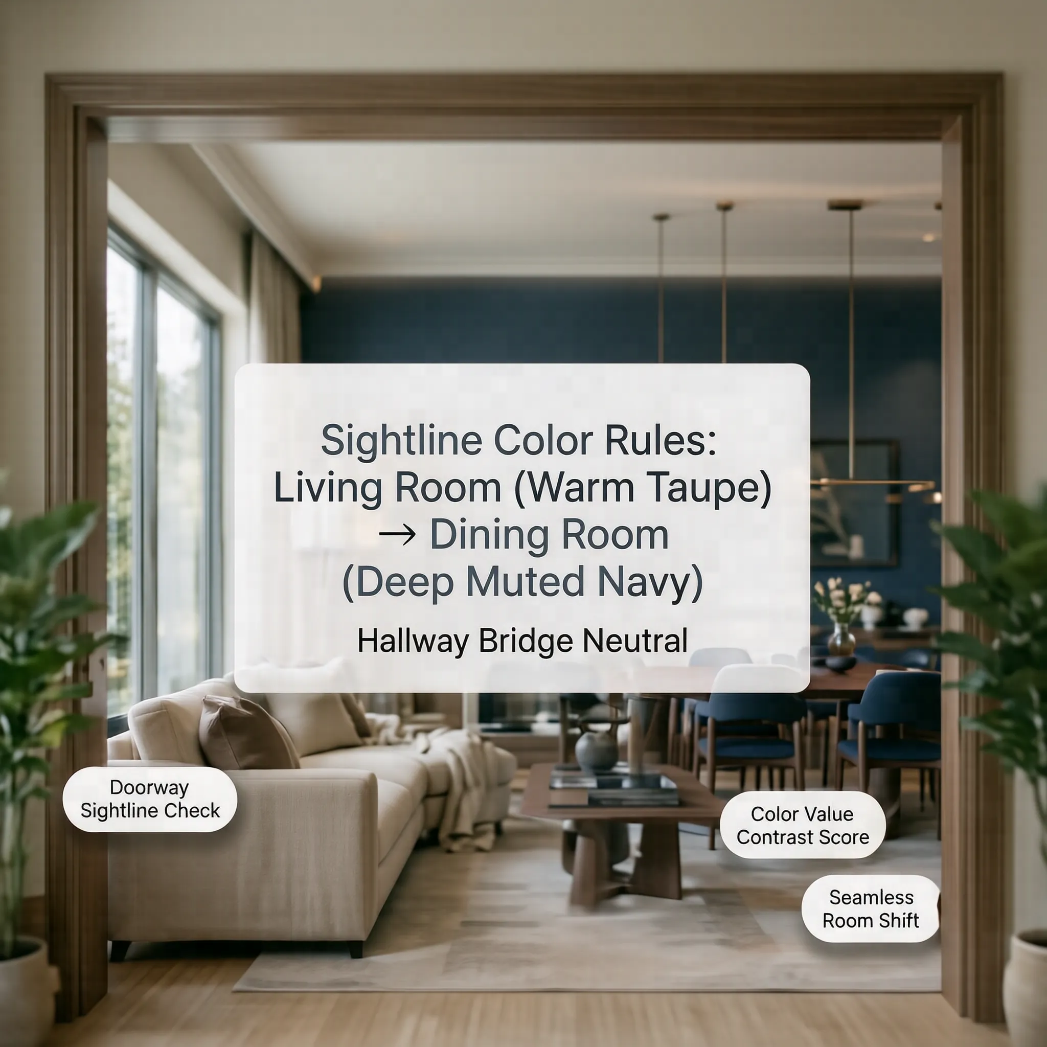 Sightline color rules showing how to evaluate adjoining room views