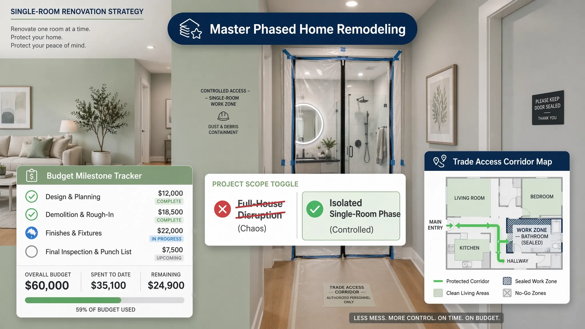 Single room renovation strategy choosing the first room based on need not appearance