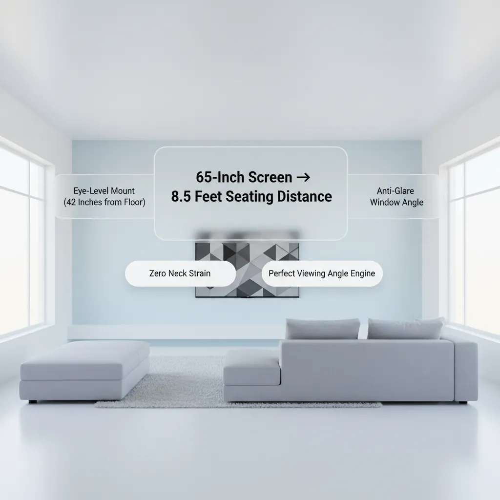 Checklist for finalizing living room seating arrangement and TV viewing distance