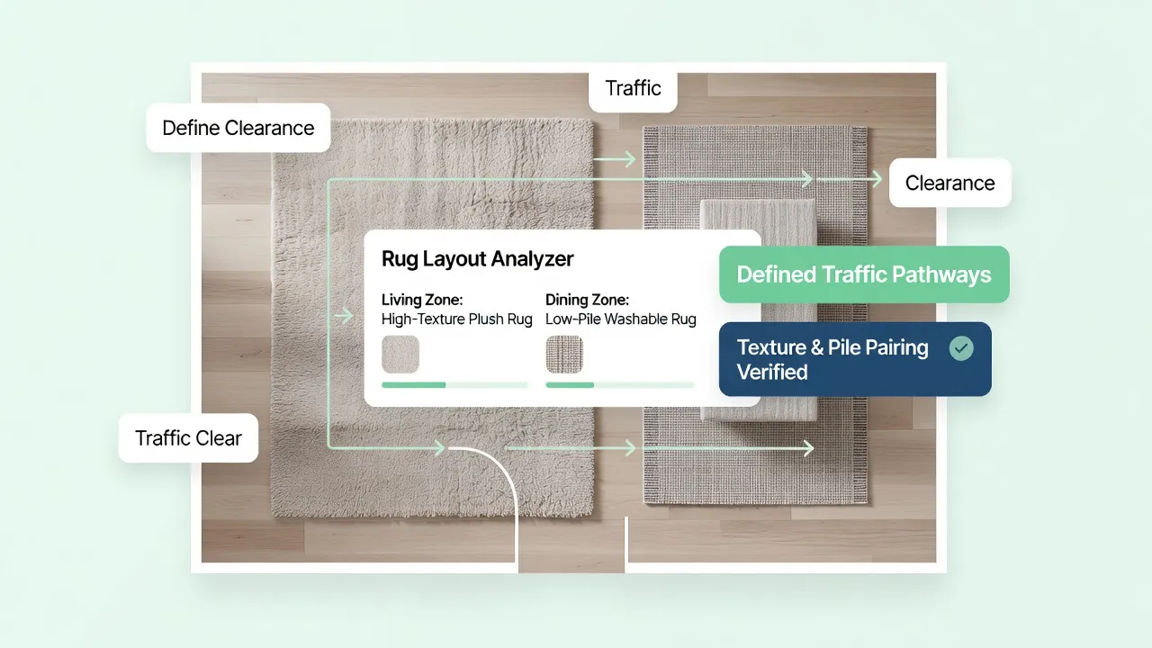 Use rugs define room zones layout analyzer using a rug to make the living area feel like a room of its own