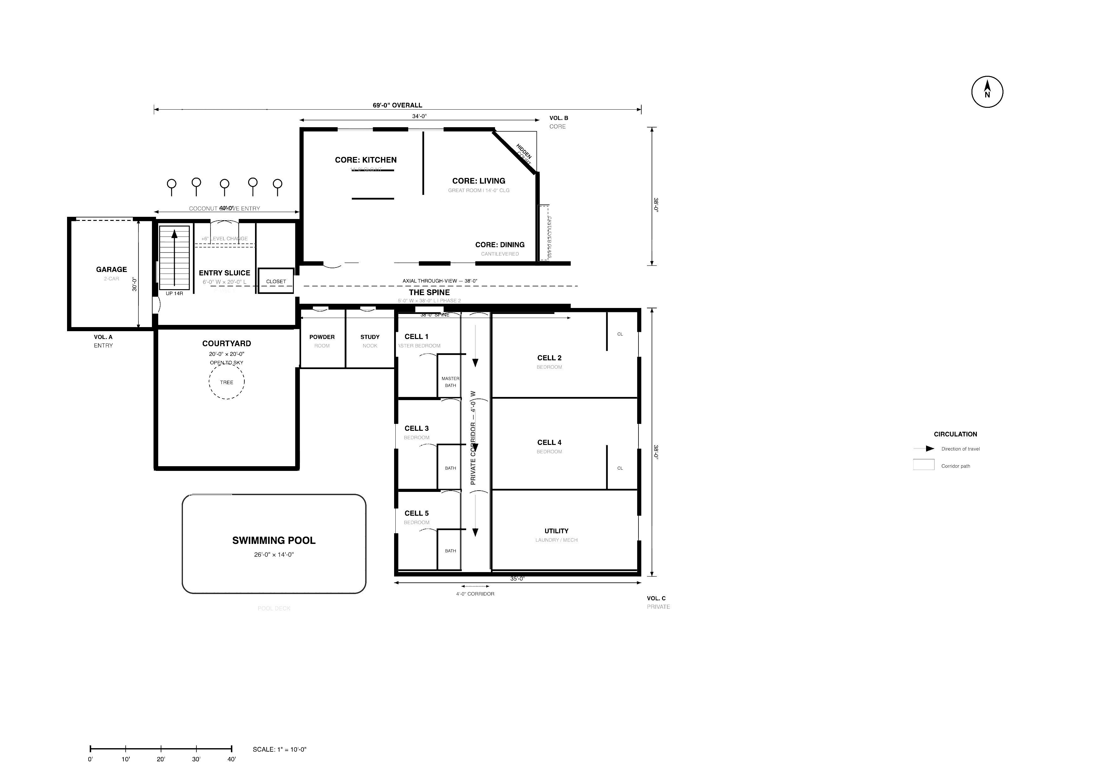 Courtyard house plan render design DesignHome