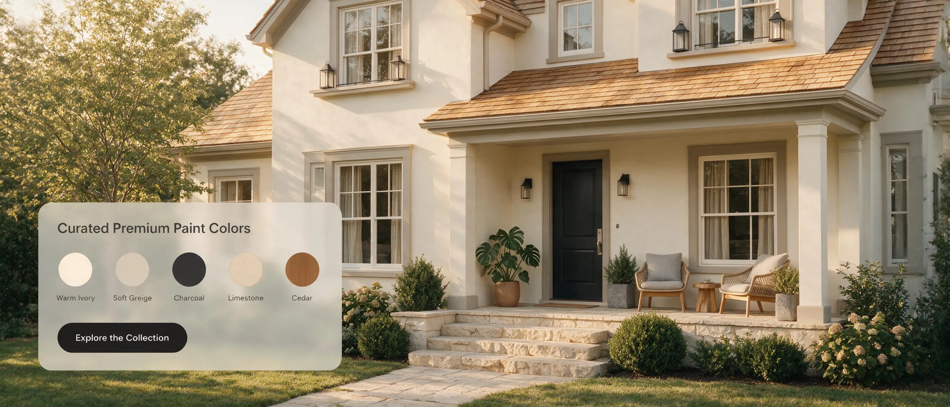 Home exterior with professionally planned exterior paint colours to avoid costly house painting mistakes.